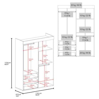 Closet Denver, Kronos Blanco, con cuatro puertas abatibles ZF