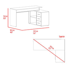 Escritorio en L Up, Nogal y Toquilla, cuenta con un amplio especio de trabajo