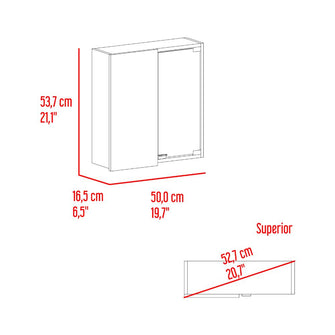 Gabinete de Baño Deneb, Blanco, Incluye Puerta Espejo y Múltiple Superficies