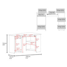 Escritorio en L Jasper, Kronos Blanco , con espacio para ubicar objetos decorativos