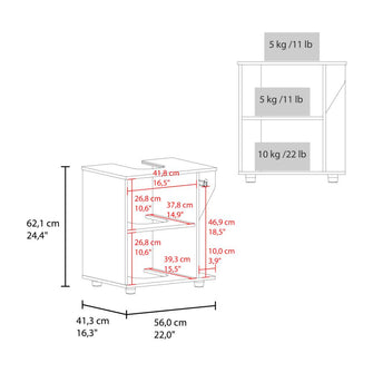 Mueble Para Lavamanos Pili, Blanco Duqueza y Fresno Europeo, No incluye Lavamanos