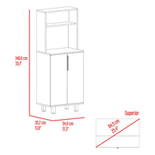 Alacena Oshawa, Blanco, con superficie para ubicar objetos y dos puertas ZF