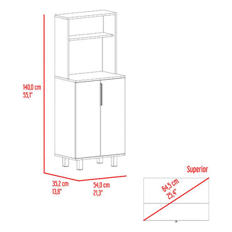 Alacena Oshawa, Blanco, con superficie para ubicar objetos y dos puertas ZF