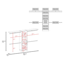 Closet Abierto Leda, Wengue, con cuatro tubos cromados ZF