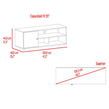 Mesa Para Tv Noah, Wengue y Blanco Duqueza, para tv de hasta 55 pulgadas ZF