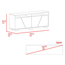 Mesa Para Tv Orus, Fresno Europeo y Nogal, con Espacio Para Televisor de 70 Pulgadas