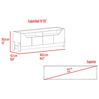 Mesa para TV Holt, Fresno Europeo y Capri, para televisor máximo 50"