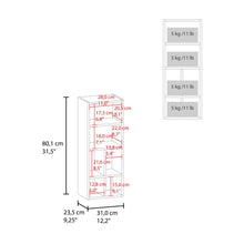 Gabinete de Baño Niwot, Blanco Duqueza, con tres entrepaños y compartimentos para almacenar objetos ZF