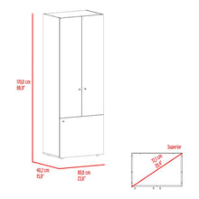 Closet Beico II, Positano y Blanco Duqueza, Con tres puertas abatibles y cuatro entrepaños