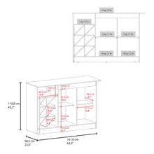 Barra de Cocina Lugano, Fresno Europeo y Kronos Azul, con espacio abierto para objetos decorativos ZF