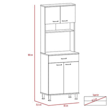 Mueble Multiusos Huzy, Cartagena y Blanco, con Amplia Capacidad de Almacenamiento