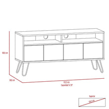 Mesa Para Tv Lara, Wengue y Caoba, Para Televisor de 55 Pulgadas