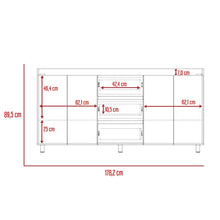 Gabinete Inferior Vixmo, Nogal y Blanco, con Cuatro Puertas Abatibles y Tres Cajones, No Incluye Meson