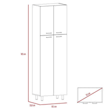 Alacena Roswy, Blanco y Castaño, con Dos Puertas y Tres Entrepaños Hc