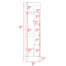 Mueble de Aseo Rayli, Fresno Europeo y Blanco, con espacio objetos de limpieza