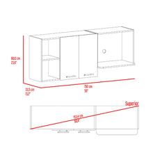 Gabinete Superior Creta, Blanco y Wengue, con Múltiples Entrepaños Para Almacenamiento
