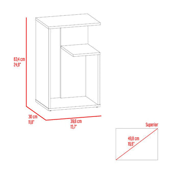 Mesa de Noche Evert, Blanco, con diseño moderno y espacio para ubicar objetos X2