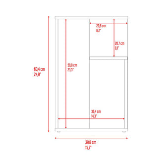 Mesa Auxiliar Evert, Chocolate y Blanco Duqueza, con diseño moderno y espacio para ubicar objetos