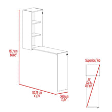 Mesa Para Planchar Plegable a la Pared Vesper, Blanco, con Amplia Superficie Baja Para Almacenamiento