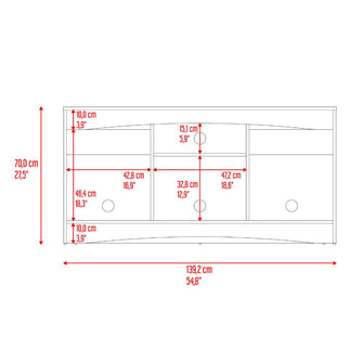 Mesa Para Tv Fiorenzi, Nogal y Wengue, con espacio para TV de 55"