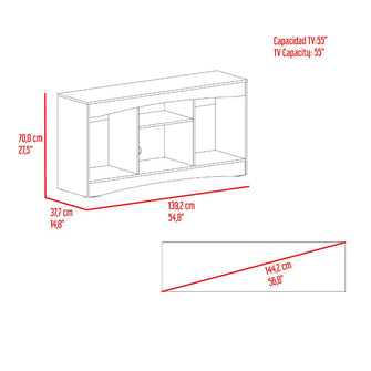 Mesa Para Tv Fiorenzi, Nogal y Wengue, con espacio para TV de 55"