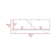 Mesa de Centro Orus, Nogal y Miel, con Una Puerta y Patas de Acero