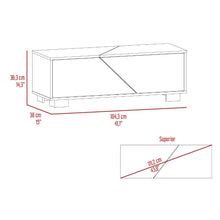 Mesa de Centro Orus, Nogal y Miel, con Una Puerta y Patas de Acero