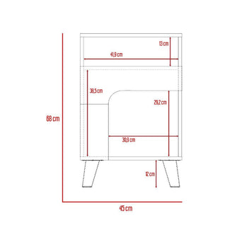 Mesa de Noche Yersi, Café Claro, con espacio para tu mascota X2