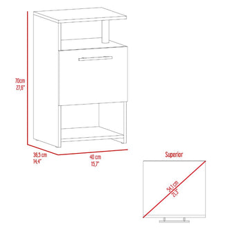 Mesa de Noche Alta Jena, Wengue, con cajon para guardar objetos