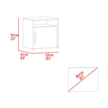 Mesa de Noche Montano, Milan y Wengue, con un cajón y espacio para colocar objetos decorativos