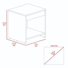 Mesa de Noche Crotam, Humo y Blanco, con diseño moderno X2