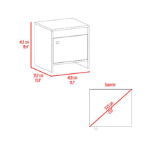 Mesa de Noche Tutto, Avellana y Blanco, con Cajón Para Guardar Objetos Ideal Para Espacios Reducidos X2