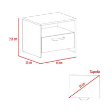 Mesa de Noche Oliveri, Café Claro, con un cajón