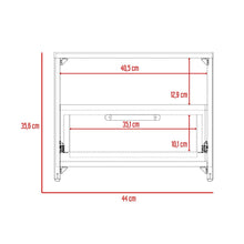 Mesa de Noche Oliveri, Café Claro, con un cajón