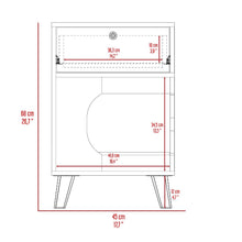Mesa de Noche Olivit, Café Claro y Blanco