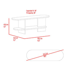 Mesa para TV Leeds Oval, Fresno Europeo, para Televisor hasta 50"