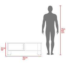 Mesa Para Tv Navi, Fresno Europeo y Blanco Duqueza, Para Televisor Hasta 55 Pulgadas Con Puerta