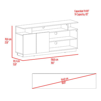 Mesa Para Tv Hope , Fresno Europeo y Capri, con espacio para TV de 65"