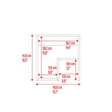 Mesa de Noche Niro, Fresno Europeo y Wengue, con diseño minimalista