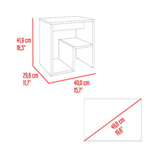 Mesa de Noche Niro, Fresno Europeo y Wengue, con diseño minimalista