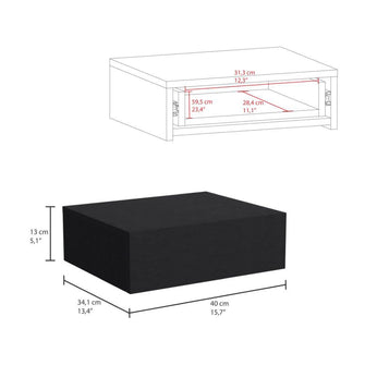 Mesa de Noche Flotante Milano, Wengue, Con un cajón ZF X2