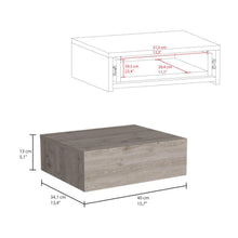 Mesa de Noche Flotante Milano, Humo, Con un cajón X2