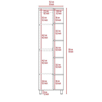 Estantería de Baño Mulán, Blanco, con Cinco Entrepaños  ZF