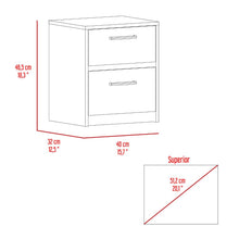 Mesa de Noche Elaxi, Wengue, con Dos Cajones Deslizables Como Correderas Metálicas