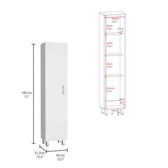 Mueble de Aseo Vinto, Blanco, con colgador de escobas ZF