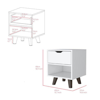 Combo Para Habitación Gema, Incluye Cama - Colchón - Organizador - Mesa de Noche y Espejo