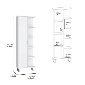 Mueble Auxiliar de Baño Crovic, Blanco, con puerta abatible ZF