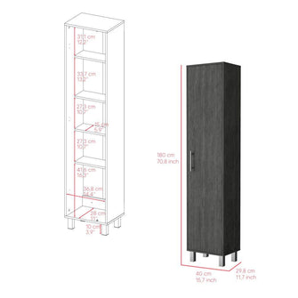 Mueble de Aseo Jalisco, Gris, Gran Espacio Para Almacenar articulos de Aseo, con Colgadero de Escobas ZF