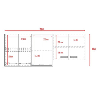 Gabinete Superior Eris, Miel y Blanco, con Amplio Espacio para ubicar Articulos de Cocina