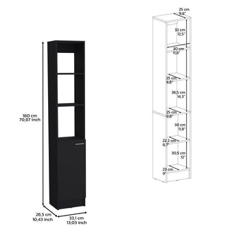 Mueble Auxiliar de Baño Karps, Wengue, con una puerta abatible y manija metalica ZF